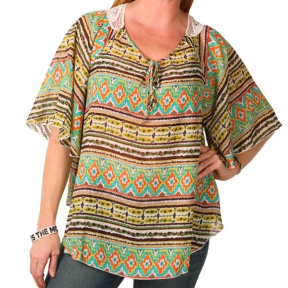 Unique Spectrum Tops - NWT Unique Lace back butterfly top PLUS SI…